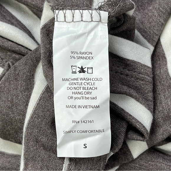 LULAROE Julia brown white striped short sleeve soft lightweight dress NEW size S - Picture 11 of 12